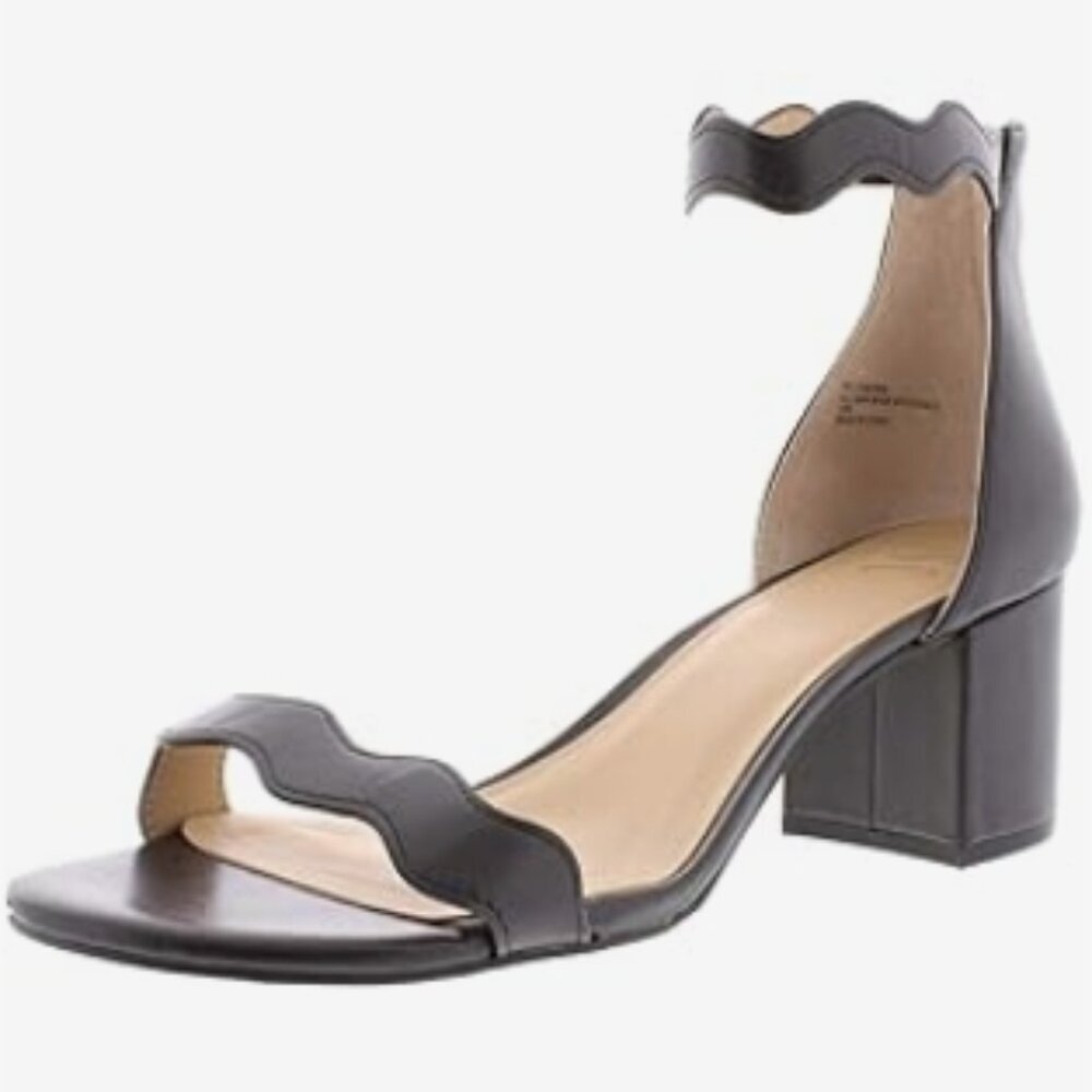 INC Black Scalloped Ankle Strap Heels – Size 9b | NWT
